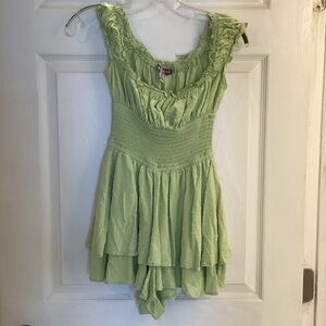 Urban Outfitters Lime Green Ruffled Romper